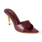 SHEYEL Pointed Toe Stilettos | 3.5-Inch Pencil Heels | Elegant Party & Office Wear | Slip-On Design | Black & Maroon Options | Comfortable Fit | Stylish Women's Footwear
