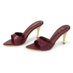 SHEYEL Pointed Toe Stilettos | 3.5-Inch Pencil Heels | Elegant Party & Office Wear | Slip-On Design | Black & Maroon Options | Comfortable Fit | Stylish Women's Footwear - Image 3