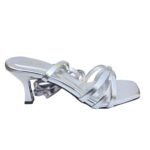 SHEYEL Women's Strappy Wrap Around Ankle Sandals, Silver Metallic, Kitten Heel, 2.75 inches - Image 6