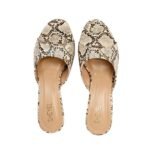 SHEYEL Women's Snake Print Kitten Heel Sandals, 2.75 inches heel, Beige and Black Pattern - Image 4