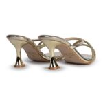 SHEYEL Women's Strappy Rhinestone Kitten Heel Sandals, Gold Metallic, Open Toe Mule, 2.75 inches - Image 2
