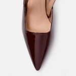 Nude Beige Synthetic Patent Heel Pumps For Women ( 2 Inch ) - Image 4