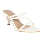SHEYEL Women's White Pointed Toe Strappy Sandals | 3-Inch Heels | Elegant Slip-On for Party, Office & Casual Wear - Image 7