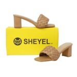 SHEYEL Women’s Block Heels with Braided Strap | 2.75 Inch Heel | Stylish Slip-On Open Toe Sandals for Girls - Image 3