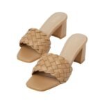 SHEYEL Women’s Block Heels with Braided Strap | 2.75 Inch Heel | Stylish Slip-On Open Toe Sandals for Girls - Image 6