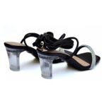 Women 3 Inch Transparent (Clear) Chunky-Heeled Lace-Up Sandals NON SLIP SOLE - Image 2