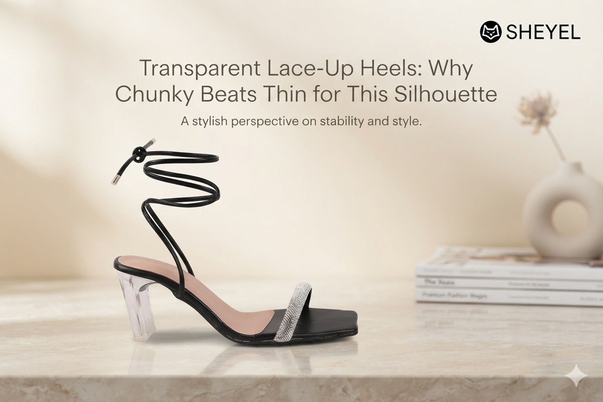 Transparent Lace-Up Heels