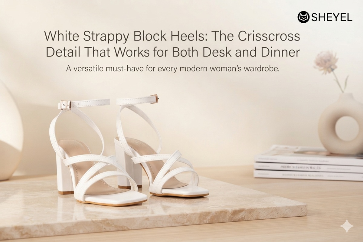 White Strappy Block Heel Sandals