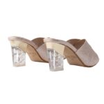 Peach Metallic Clear Heel Sandals – Slip-On Mules - Image 5