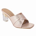 Peach Metallic Slip-On Mule Sandals
